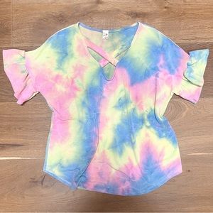 Tie-dye Cross Front Top